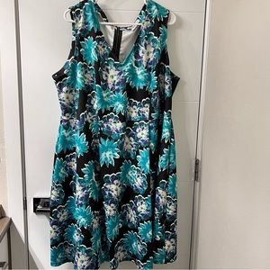 Modamix fit & flare floral sleeveless knee length dress